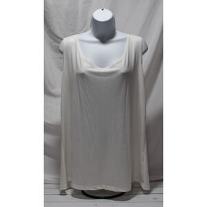 Ashley Stewart White Gold Shimmer Sleeveless Top Round Neck Size 18/20 Holiday